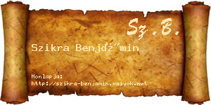 Szikra Benjámin névjegykártya