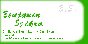 benjamin szikra business card